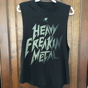Glamour Kills Heavy Freakin Metal cutoff tank